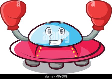Boxing ufo Charakter Cartoon Stil Stock Vektor