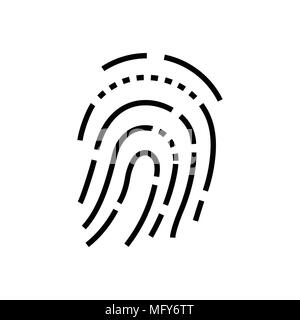 Fingerprint-line Design einzelner isolierter Symbol Stock Vektor