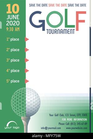 Golf Turnier poster Vorlage. Für Ihre Nachricht. Vector Illustration. Stock Vektor