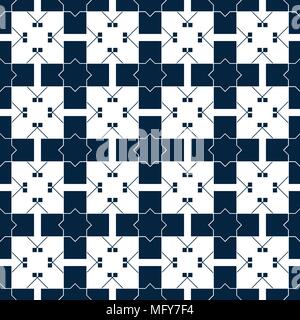 Blau islamischen Muster. Orientalische tartan Textur. Geometrisch floral nahtlose Muster. Zusammenfassung Hintergrund. Winter Ornament. Vintage Wallpaper.eps 10. Stock Vektor