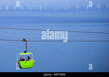 Ein Blick auf die llandudno Seilbahn über den Great Orme in Llandudno, Wales Stockfoto