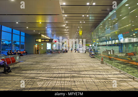 Singapur - ca. November 2015: in Singapur Changi Airport. Stockfoto