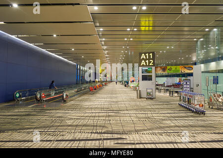 Singapur - ca. November 2015: in Singapur Changi Airport. Stockfoto
