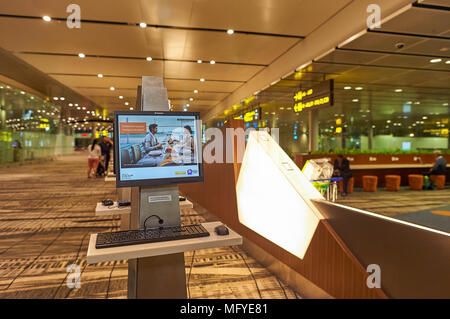 Singapur - ca. November 2015: in Singapur Changi Airport. Stockfoto