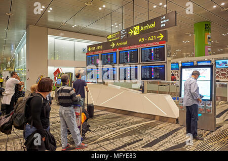 Singapur - ca. November 2015: in Singapur Changi Airport. Stockfoto