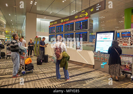 Singapur - ca. November 2015: in Singapur Changi Airport. Stockfoto