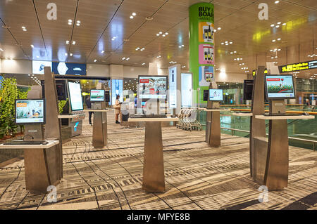 Singapur - ca. November 2015: in Singapur Changi Airport. Stockfoto