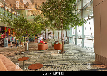 Singapur - ca. November 2015: in Singapur Changi Airport. Stockfoto