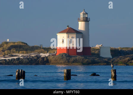 Coquille Fluss Leuchtturm, Coquille River South Jetty, Bandon, Oregon Stockfoto