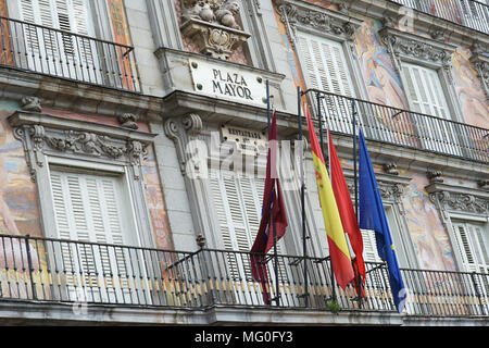 Fassade der Casa de la Panderia, Plaza Mayor, Madrid, Spanien Stockfoto