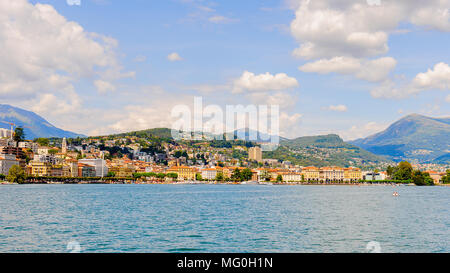 Lugano, einer Stadt im Süden der Schweiz, im italienischsprachigen Kanton Tessin Stockfoto