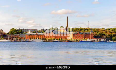 Panorama der Küste in Stockholm, der Hauptstadt Schwedens Stockfoto