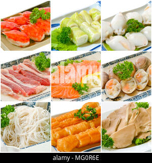 Steamboat food Collection. chinesisches Essen. Stockfoto