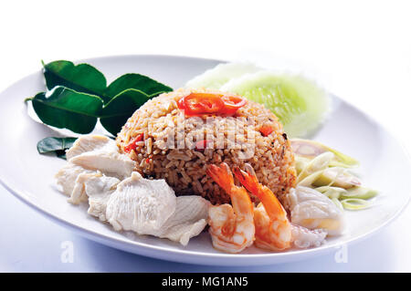 Gebratener Reis. Teil einer Serie von neun asiatischen Speisen. Stockfoto