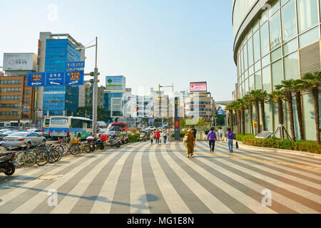 BUSAN, SÜDKOREA - ca. Mai 2017: Busan urbanen Landschaft. Busan, früher als Pusan, Südkorea die zweithäufigste - zweitgrößte Stadt nach Seoul. Stockfoto