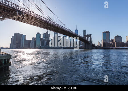 Brooklyn Bridge, Brooklyn NY genommen Stockfoto