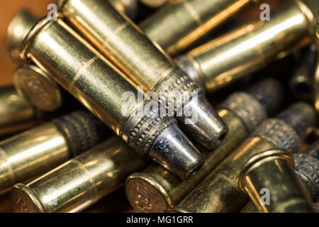 Kegelstumpf 22 LR Kugeln Stockfoto