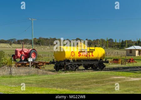 Detail aus der historischen Tenterfield Railway Museum in New England Region von New South Wales, nahe der Grenze von Queensland, Australien. Stockfoto