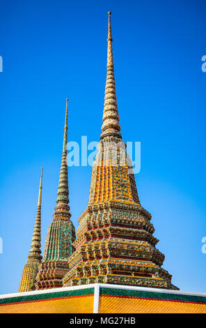 Wat Pho auch bekannt als der Tempel des Liegenden Buddha ist ein Königlicher Tempel der ersten Klasse, einer von zehn solcher Tempel in Bangkok und 23 in Thailand. Stockfoto