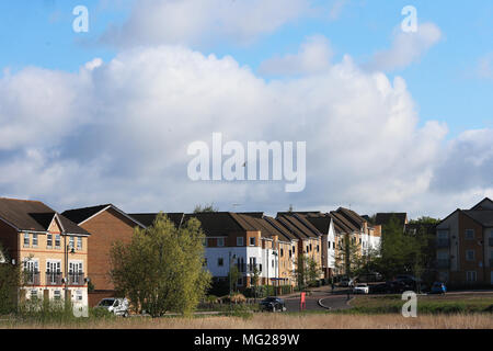 Neue Häuser in Peterborough, Cambridgeshire gebaut Stockfoto