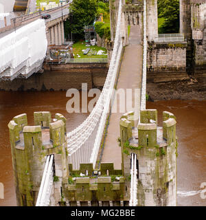 Bidge der Conway Castle ist eine mittelalterliche Festung in Conwy, Wales, UNESCO Weltkulturerbe Stockfoto