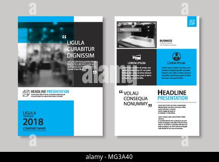 Satz von blauen Abdeckung und Layout Broschüre, Flyer, Plakat, Geschäftsbericht, Design Vorlagen. Verwenden Sie für Business Buch, Zeitschrift, Präsentation, Portfolio, Corpo Stock Vektor