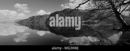 Frühling Blick auf Ullswater aus Glencoyne mit Platz fiel, Nationalpark Lake District, Cumbria County, England, Großbritannien Stockfoto