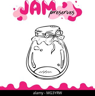 Clipart bewahren, marmeladenglas Vektor-illustration clip art Jam bewahrt Clipart für Logo, Etiketten, Rezepte. Bewahren, marmeladenglas Vector Illustration für Karte, Paket. Jam jar clipart Vector Illustration Stock Vektor