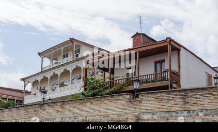 Häuser in Sighnaghi, Wein, die Hauptstadt der Region Kachetien in Georgien, Stockfoto