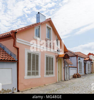 Häuser in Sighnaghi, Wein, die Hauptstadt der Region Kachetien in Georgien, Stockfoto