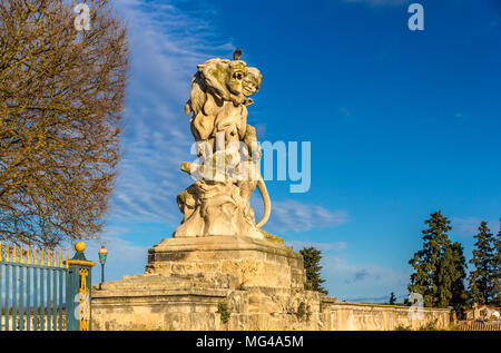 Statue an der Promenade du Peyrou in Montpellier, Frankreich Stockfoto