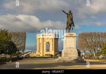 Promenade du Peyrou in Montpellier, Frankreich Stockfoto