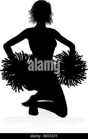 Silhouette Cheerleader Stock Vektor