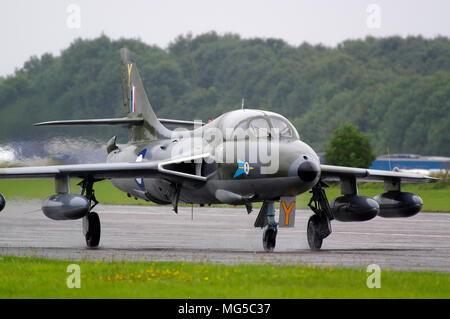 Hawker Hunter T7, XL565, Taxying, Bruntingthorpe, England, Stockfoto