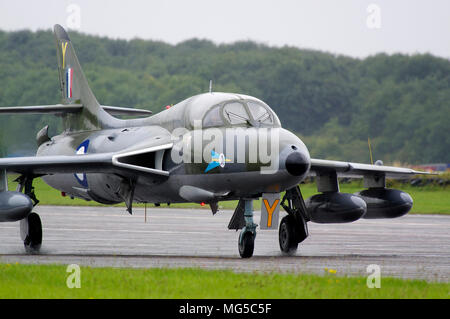 Hawker Hunter T7, XL565, Taxying, Bruntingthorpe, England, Stockfoto