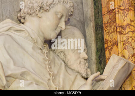 Mitglieder der Cornaro Familie von Gian Lorenzo Bernini - Cornaro Kapelle - Kirche Santa Maria della Vittoria - Rom Stockfoto