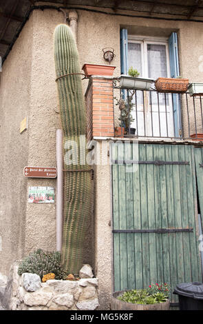 Mosset ist ein kleines Dorf, das hoch auf einem Hügel in den Pyrénées-Orientales Abteilung in Süd frankreich. Stockfoto