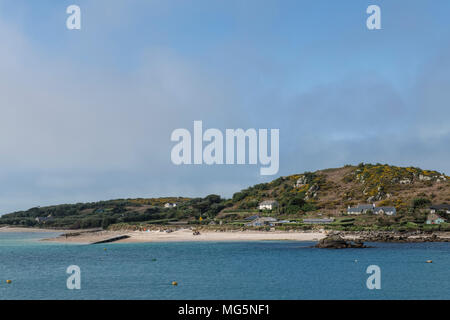 Auf Bryher von Tresco, gerade über neue Grimsby, Scillies Stockfoto