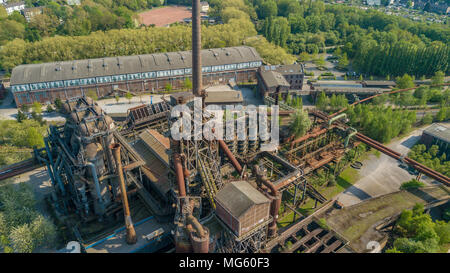 Luftaufnahme der Landschaft Landschaft parc Duisburg Nord Ruhrgebiet Industriekultur Deutschland Stockfoto