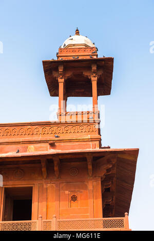 Diwan-I-Khas in Fatehpur Sikri, eine Stadt im Bezirk Agra Uttar Pradesh, Indien. UNESCO-Weltkulturerbe. Stockfoto