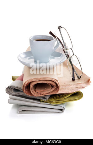 Kaffee und Zeitung. Stockfoto