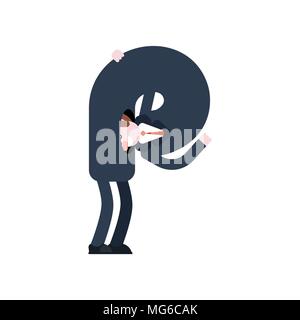 Blick in sich selbst isoliert. Psychologie Vector Illustration Stock Vektor