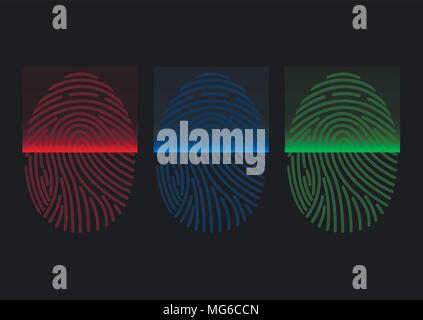 Fingerprint Symbole Scannen Stock Vektor