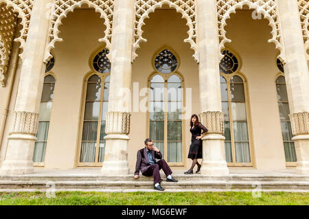 Die stattlichen Familie, Ehepaar Brett (links) und Rennie Sparks, im Brighton Dome. Stockfoto