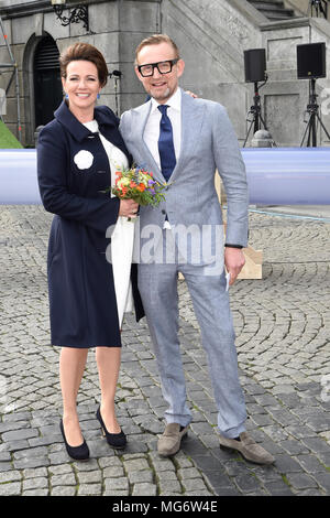 Groningen, Niederlande. 27 Apr, 2018. Prinz Bernhard und Prinzessin Annette Van Vollenhoven in Groningen, am 27. April 2018, den Koningsdag (Kingsday) Feier, die Könige geburtstag Credit: Albert Nieboer/Niederlande/Point de Vue, - KEINE LEITUNG SERVICE-Credit: Albert Nieboer/RoyalPress/dpa/Alamy Leben Nachrichten zu besuchen Stockfoto