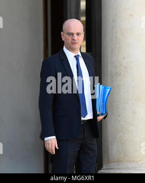 Paris, Frankreich. 27 Apr, 2018. Die französischen Wöchentliche Kabinettssitzung in Paris Quelle: Avenir Bilder/Alamy leben Nachrichten Stockfoto