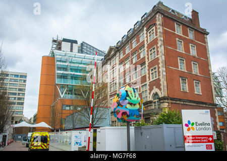 Die Außenseite des Evelina Pediactirc Krankenhaus, Teil der Kerle&St Thomasl, einem großen NHS Teaching Hospital, Westminster, Brücke in London Stockfoto