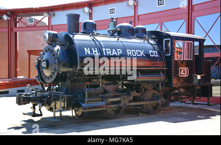 Eine kleine Dampf Yard Lokomotive bei Steamtown National Historic Site auf 62.48 Morgen in der Innenstadt von Scranton, Pennsylvania gelegen Stockfoto