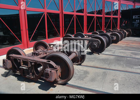 Räder auf Steamtown National Historic Site auf 62.48 Morgen in der Innenstadt von Scranton, Pennsylvania gelegen Stockfoto