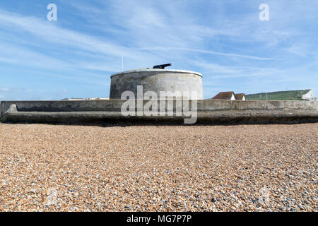 Martello Tower auf Seaford Strand, jetzt ein Museum Stockfoto